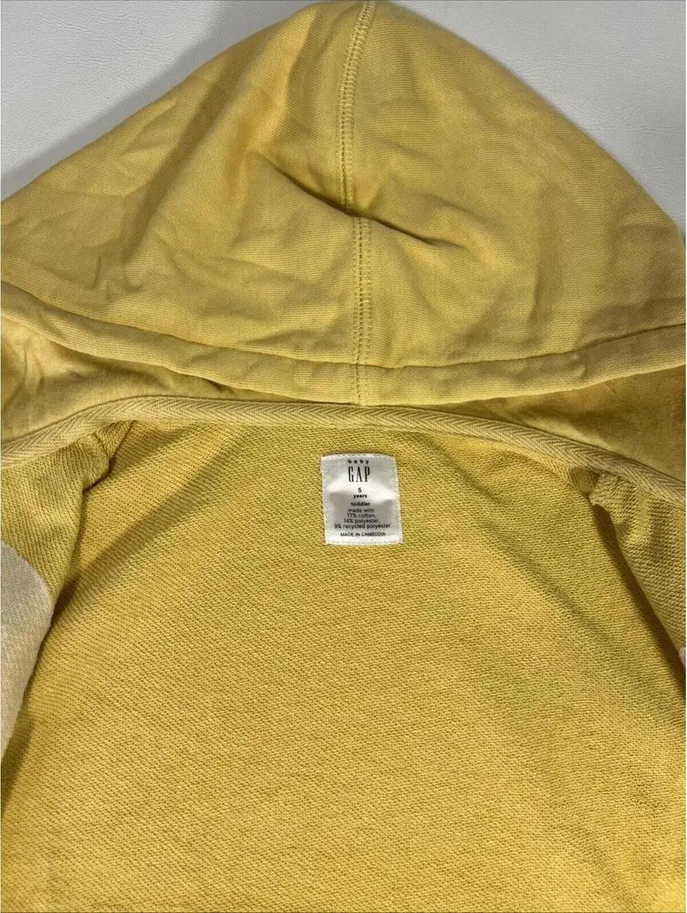 Gap Kids Logo Hoodie Zip Up Yellow 5T